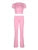 Gray Slim Basic Sports 2 Pieces Yoga Sets O Neck Short Sleeve Tee & Low Waist Skinny Pants Tracksuit S-xl