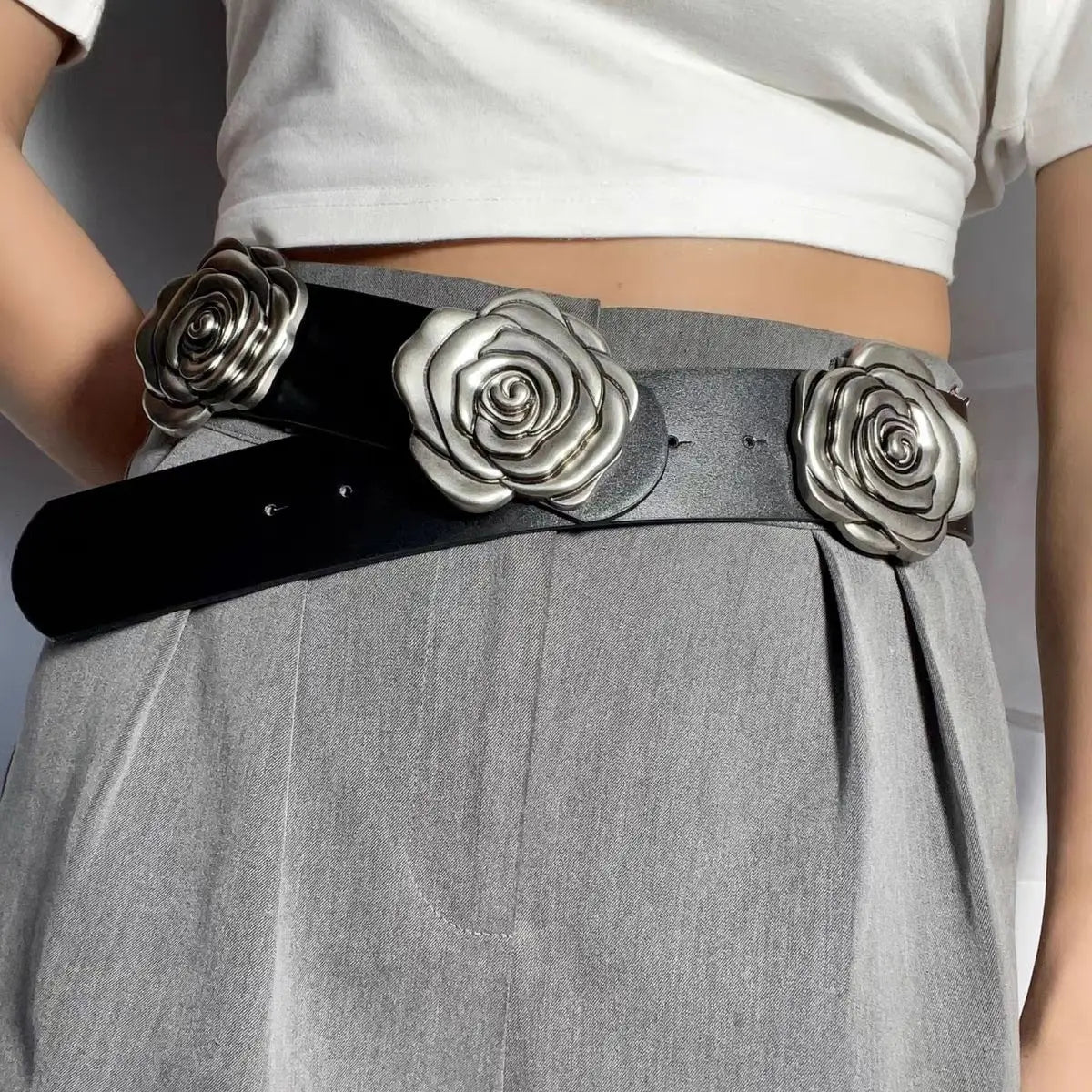 Rose Wide Belt for Decorative Belt Paired With Skirt Versatile Suit Coat Wide Waist Belts Accessories
