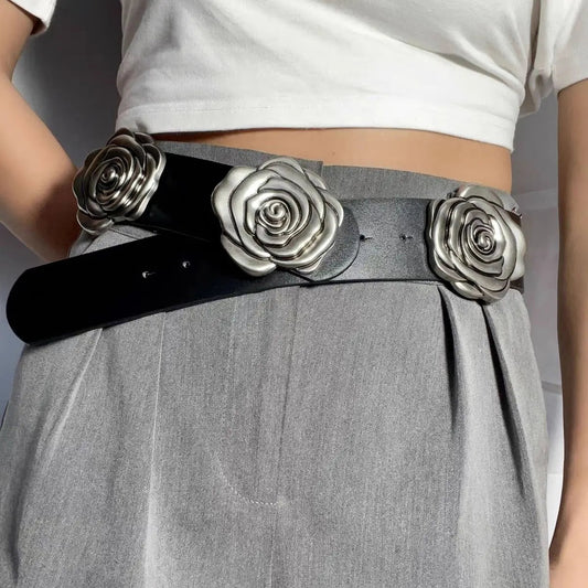Rose Wide Belt for Decorative Belt Paired With Skirt Versatile Suit Coat Wide Waist Belts Accessories