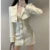 Autumn New Tweed Two-piece Set Long Sleeve Short Jacket Strapless Bodycon Mini Dress Korean Outfits