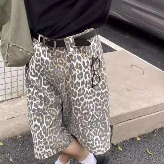 Y2k Clothes Calflength Pants Leopard Spring Summer Loose Pantalones De Mujer Trousers