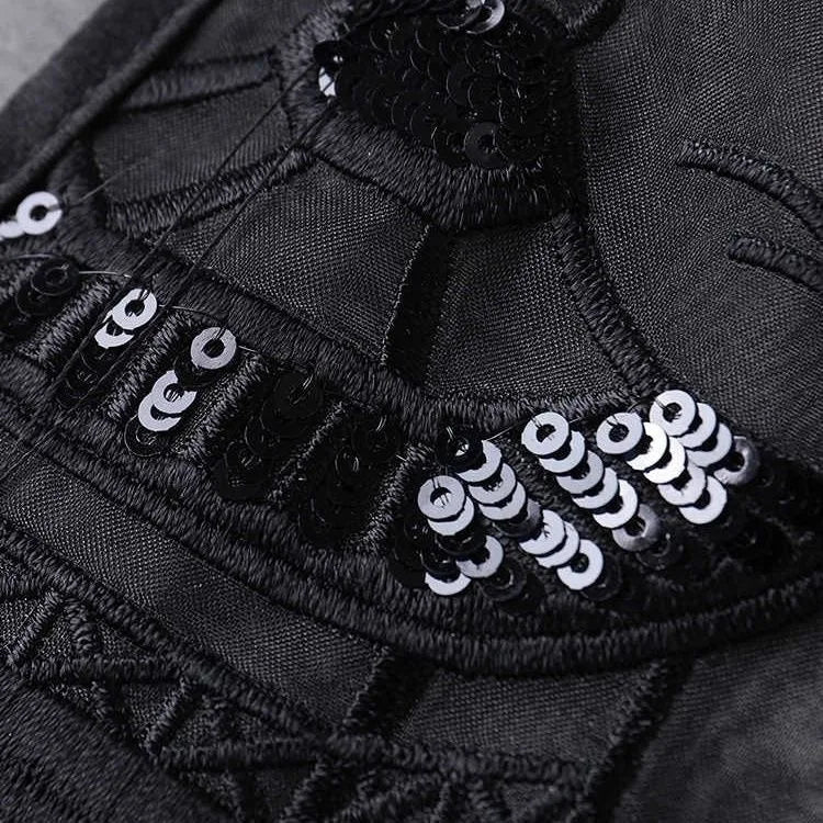 Vests Sheer Chinese Style Black Summer Allmatch Mom Clothing Embroidery Design Outwear Tassel Sleeveless