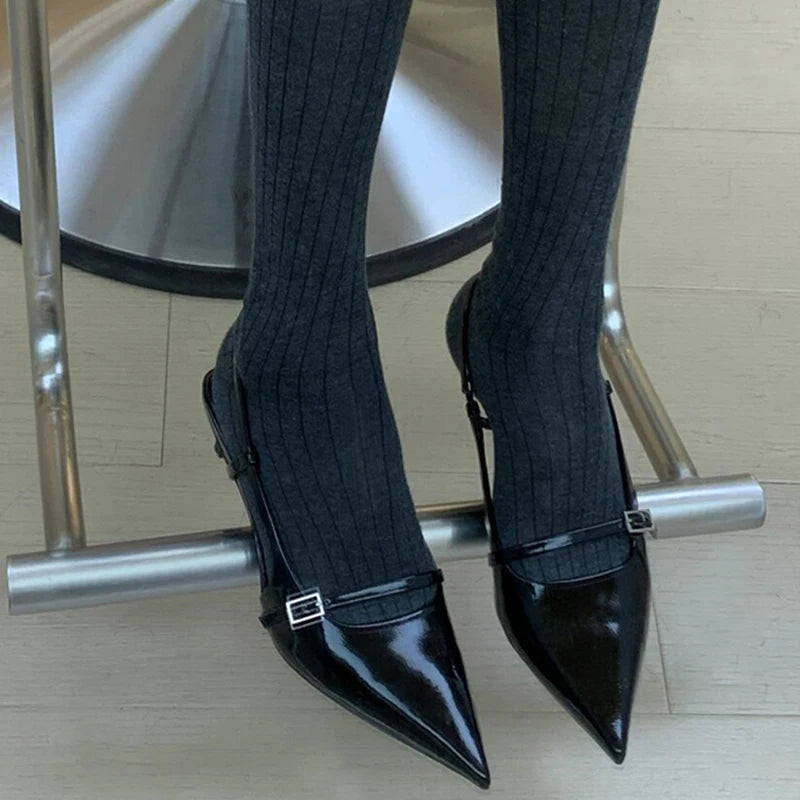 Summer Pointed Toe High Heels Sandals Design Style Thin Heels Banquet Party Sandalias Shoes