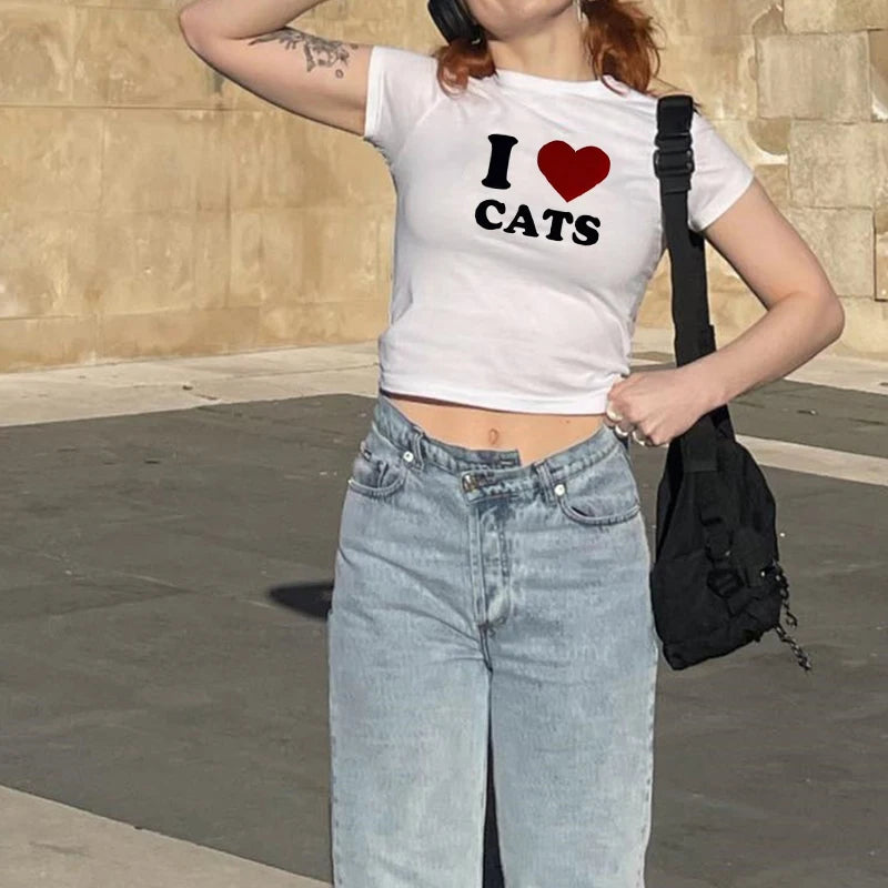 New Printed T-shirt, Fashionable Short Sleeved Top, Y2k Summer Electronic Girl T-shirt, ’s Clothing