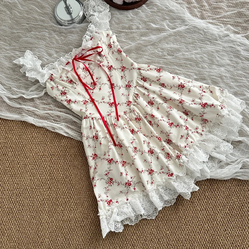 Beach Mini Dress 2000s Y2k Clothing Outwear Even Party One Piece Dress Korean Summer