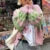 Stripe Pattern Cropped Cardigans Lantern Sleeves Knitted Sweater Aesthetic Y2k Knitwear Coat Autumn Outwear Street