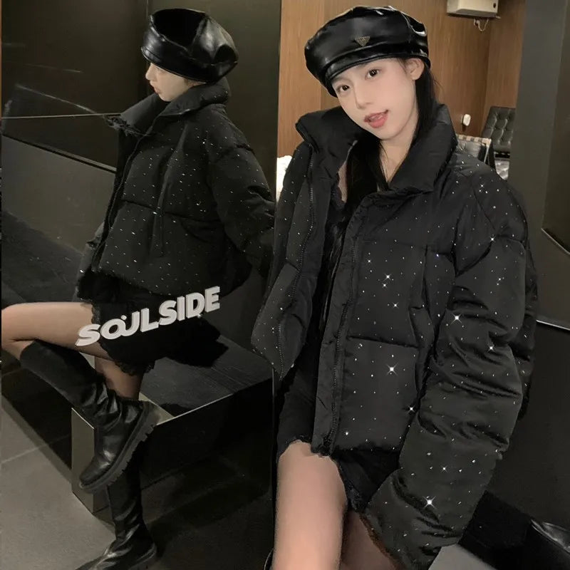 Autumn Winter Puffer Jacket New Short Parkas Coat Korean Stand Collar Bread Jacket Outerwear
