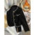 Tweed Jacket Cropped Quilted Coat Commute Black Blazer Winter Korean Short Outerwear Tops New