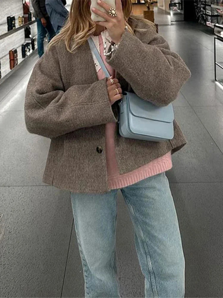 Pocket Jackets for Winter High Street Lapel Commute Winter Outwear Coat