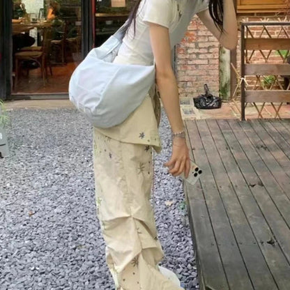 Y2k Baggy Cargo Pants American High Waist Trousers Korean Harajuku Wide Leg Pants New