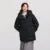 Down Jacket Mid-length Loose Raglan Sleeve Simple Warm Winter Three-defense Hooded Coat