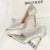 Shoes 11 Cm Heels Silks Satins Woman Pumps Metal Pointed Toe High Heels New Female Pumps Party Shoes