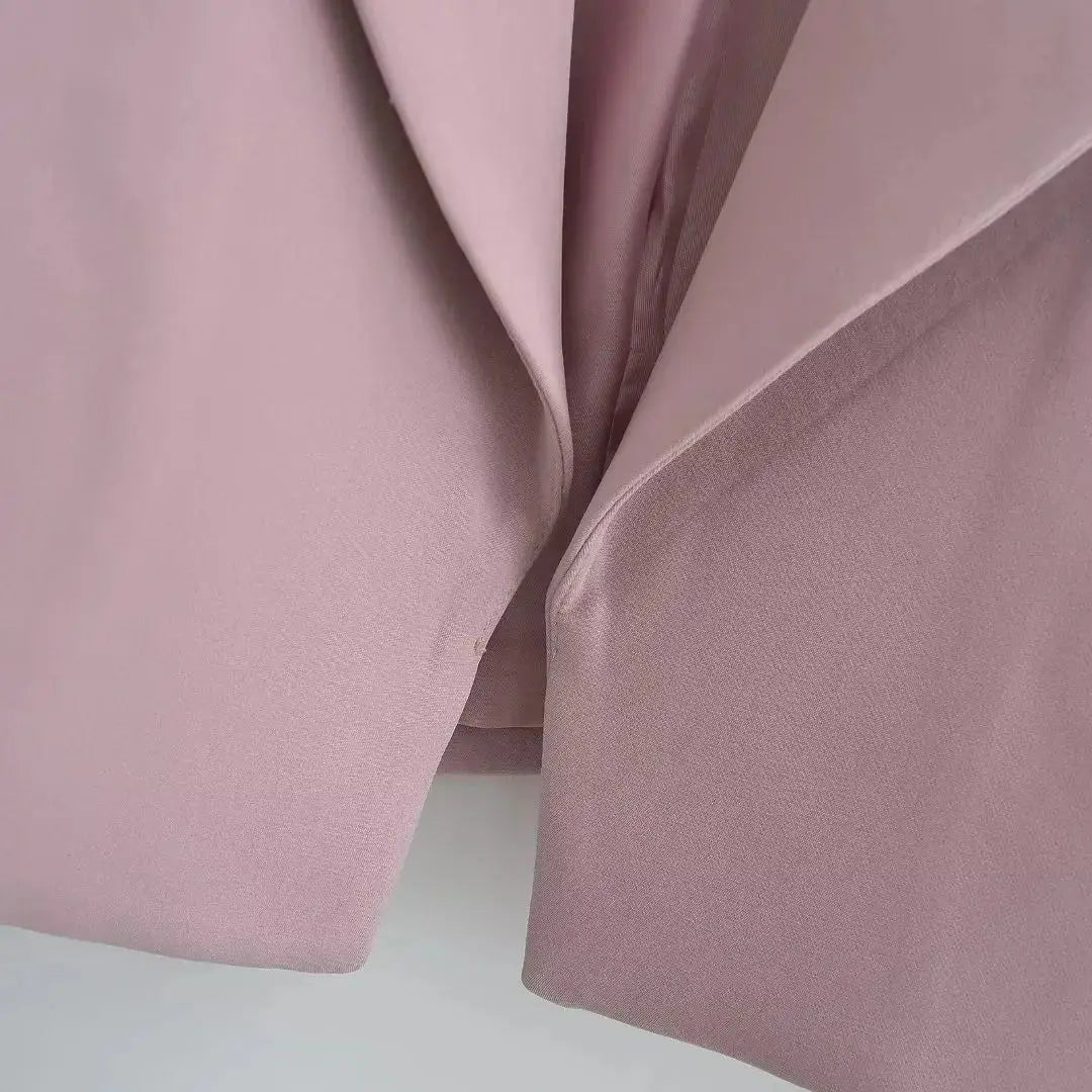 Autumn Notched Collar Open Stitching Blazer Full Sleeve High Waist Short Suit Cool Girl Coat Outwear