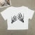 Europe and the United States Street New Skull Series Printed Short Sleeve Y2k ’s T-shirt Vest Strap Inside