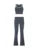 Patchwork Lace Trim Y2k Two Piece Sets Sleeveless Square Collar Skinny Crop Top and Flared Pants Tracksuits