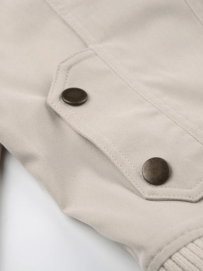 Zip Up Stand Collar Y2k Cargo Jackets Spring Autumn Basic Long Sleeve Street Coats