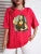 Playing Pranks on Mona Lisa Fitness Print T Shirt Oversized T-shirt Short Sleeve Cotton Loose Tshirt