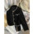 Tweed Jacket Cropped Quilted Coat Commute Black Blazer Winter Korean Short Outerwear Tops New
