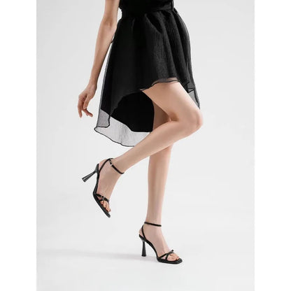 Highquality Beige Ankle Strap Designer Sandals Summer Opentoe Stiletto Heels Wedding Shoes Shoes