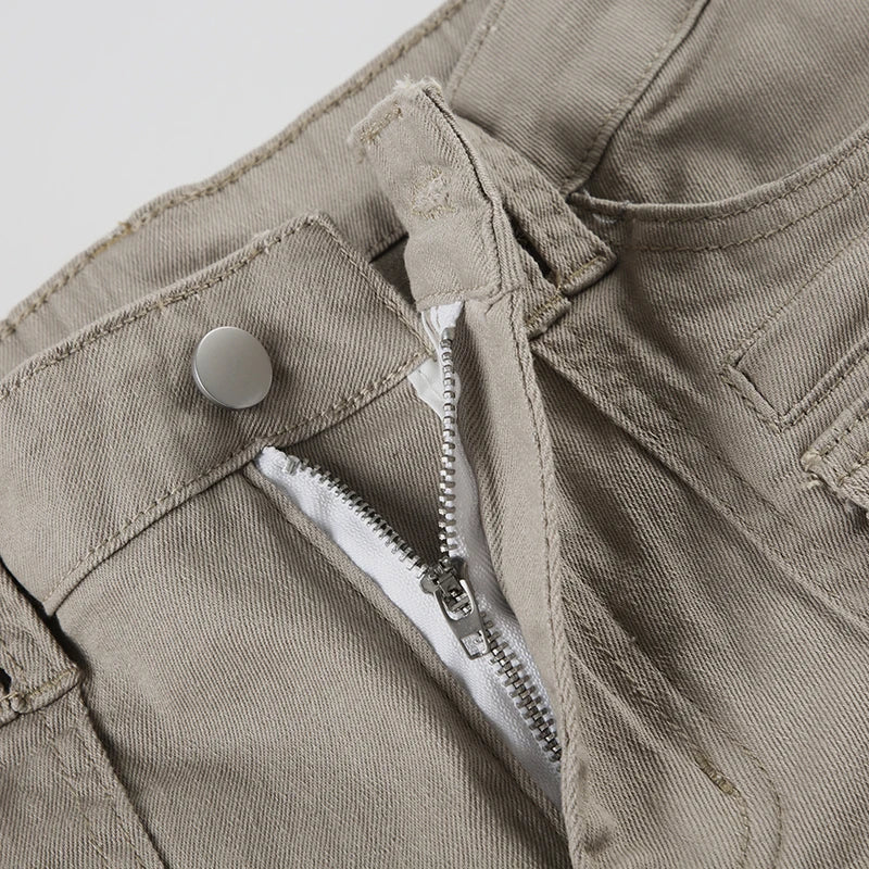 Slim Fit Simple Flared Pants High Causal England Style All-match Basic Jeans Classical Clothing