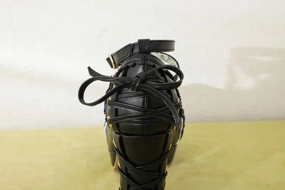 Summer 2.5 Platform Bow Lace Princess Lolita Shoes Party 10cm High Heel Buckle Big Size 43