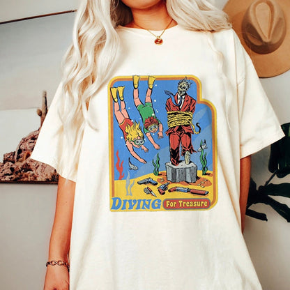 Satan Demon T-shirt Horror Devil Retro T-shirt