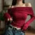 Off Shoulder T-shirts Long Sleeve Shirts Cropped Tops Clubwear Skew Collar Warm Pullovers