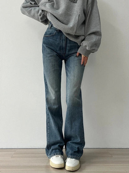 Woman Aesthetics Jeans Denim American Style 90s Gyaru Pants High Street Tide Allmatch Preppy Style Cozy Straight Leg