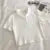 Knit School Polo Neck Cropped Shirt Summer Short Sleeve Youthful Color Crop Top Female Basic Blouse Lady Pullover