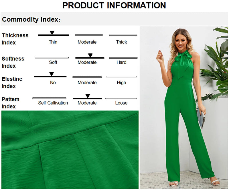 Summer Hot Selling Slim Fit Temperament Jumpsuit Sleeveless Stand Up Collar Bow Straight Leg Long Pants