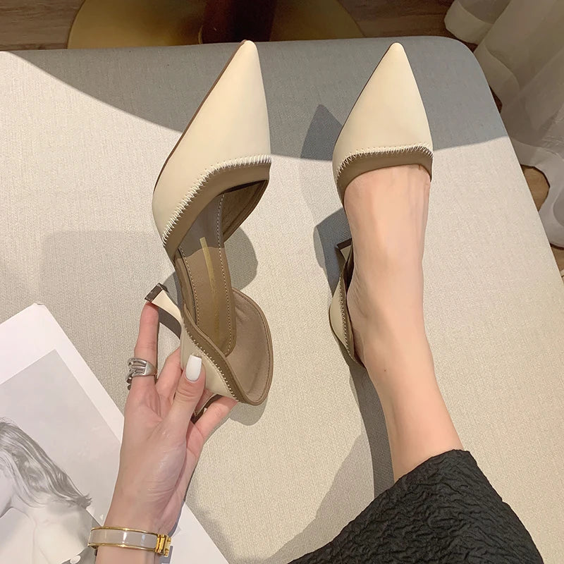 Highheeled Slippers Pointy Highheeled Mule Summer Party Ball Shoes Shoes