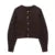 Brown Skirt Suits Knitted O-neck Long Sleeve Metal Button Cardigan High Waist A-line Mini Skirts Spring Lady Outfit