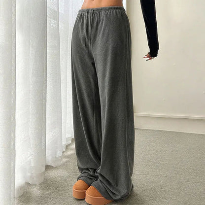 Trousers Autumn New Basic Straight Slim Pants Lady Simple Versatile Knitted Trousers