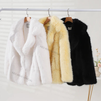 Winter Faux Fur Coat Thicken Warm Overcoat Outerwear Hot Long Fox Fur Jacket