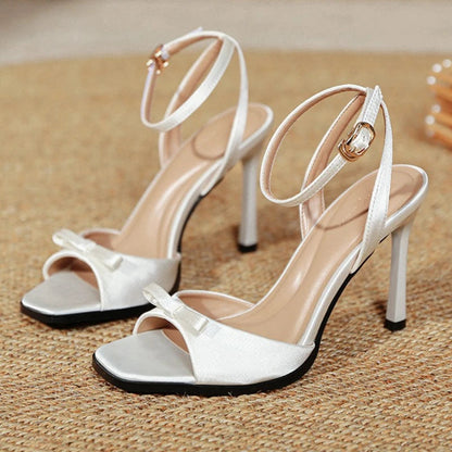 High Heels Ankle Strap Fish Mouth Sandals for Bowknot Designer Brand Party Dress Shoes Pumps