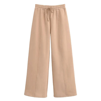Lace Up Pant Sets Loose V Neck Cardigan Woman Autumn Winter Sports Pants 2 Piece Sets Outfits
