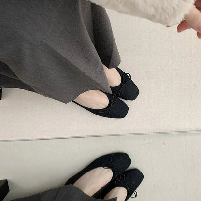 Increas Height Summer Shoes Square Toe Female Sneakers Clogs Platform Autumn Allmatch Dress Flats Slipon M