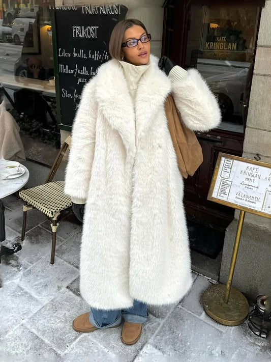 Winter Fur Feather Loose Overcoat ’s Pocket Commute Jacket Patchwork Coat