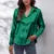Spring Satin Shirt Loose Button Up Blouse Shirts Imitation Silk Long Sleeve Shirt for Df4972