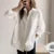Office Lady White Loose Blouses New Cotton Long Sleeve Shirt Turndown Collar Tops