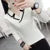 Autumn Winter Style Knitted Pullover Tops Lady V-neck Knitted Pullover Sweater Df4922