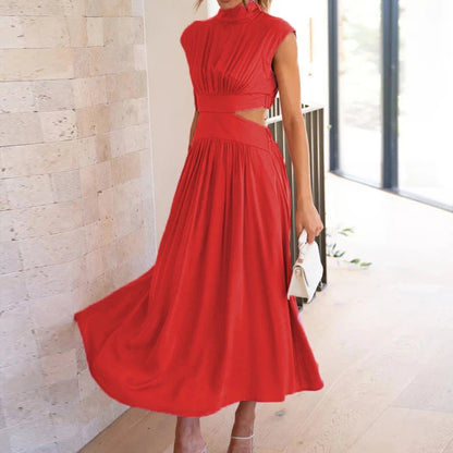 Cut Out Party Long Dress Summer Robe Loose Sleeveless Dress Aline Open Waist Y2k Dresses