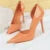 Shoes Black Patent Leather High Heels Metal Pointed Pumps Party Shoes Stilettos 7 Cm 10.5cm Heels