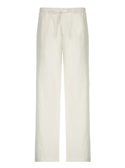Loose Straight Leg Pants for Simple Lazy Comfortable Summer Vacation Trousers