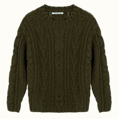 Green Knitwear Pullovers Long Sleeve Oversized Sweater Fairy Grunge Autumn Winter Thick Warm Clothes