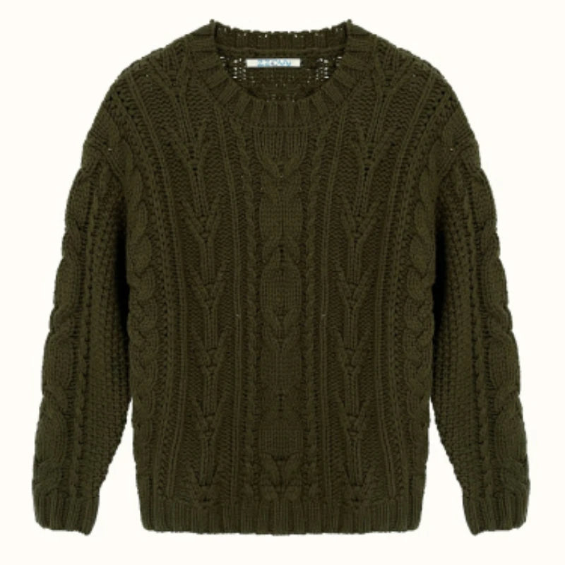 Green Knitwear Pullovers Long Sleeve Oversized Sweater Fairy Grunge Autumn Winter Thick Warm Clothes