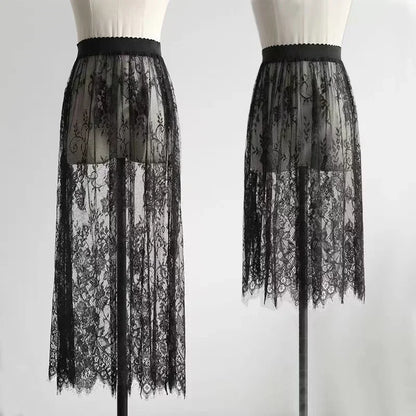 Summer Half Slips for Wome High Waist Lace Basic Skirt Underdress Loose Half Slips Underdress Underskirt Petticoat Slips