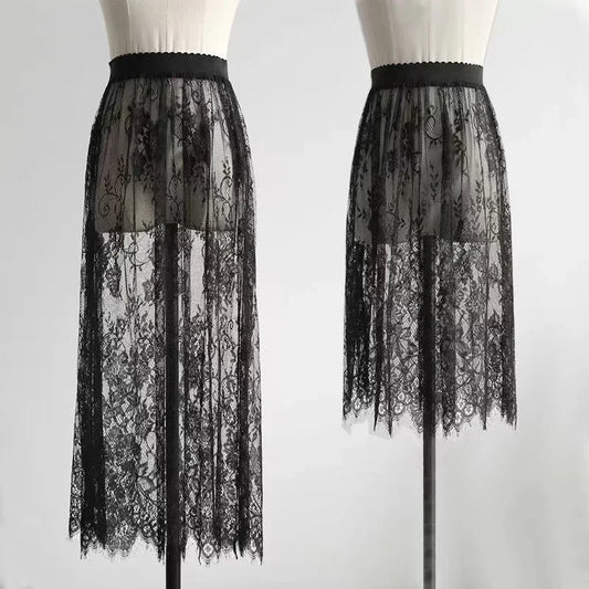 Summer Half Slips for Wome High Waist Lace Basic Skirt Underdress Loose Half Slips Underdress Underskirt Petticoat Slips