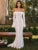 Lace Off-shoulder Maxi Dress for White Strapless Backless Long Sleeve Bodycon Club Party Long Dress