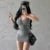 Hot Girl Lace Suspender Dress for Spring and Summer With Breast Pads Slim Low Collar Bottoming Hip Skirt